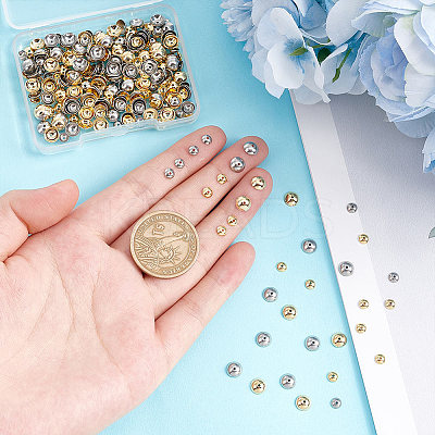 400Pcs 4 Style 304 Stainless Steel Bead Caps STAS-UN0042-70-1