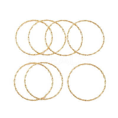 7Pcs PVD Vacuum Plating 304 Stainless Steel Textured Ring Bangles Set for Women BJEW-A011-13D-G-1