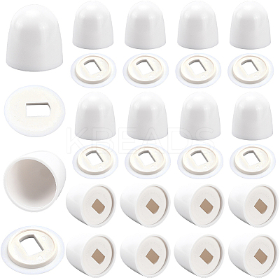 20Pcs PP Plastic Toilet Bolt Caps FIND-CN0001-92-1