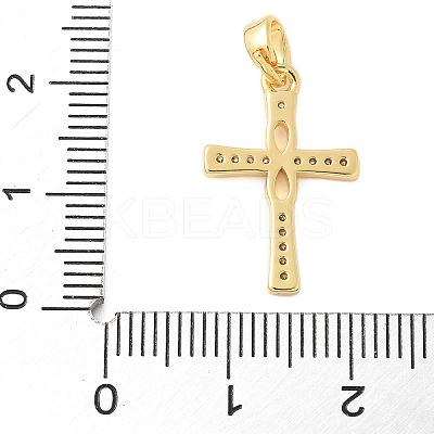 Brass Micro Pave Cubic Zirconia Pendants KK-U056-51G-1