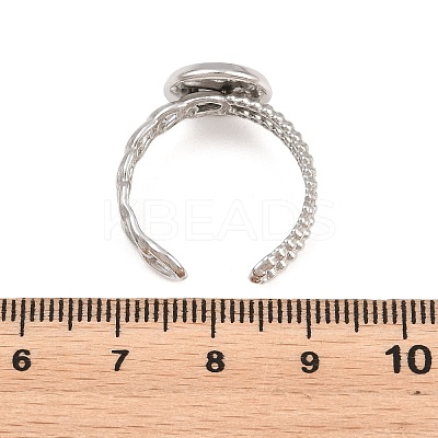 304 Stainless Steel Open Cuff Ring Components STAS-F366-09B-P-1