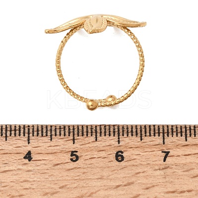 Starfish 304 Stainless Steel Cuff Open Rings for Women RJEW-A105-01G-1