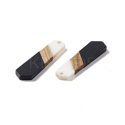 Opaque Resin & Walnut Wood Pendants RESI-M027-06B-1