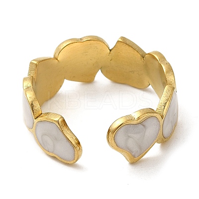 304 Stainless Steel Enamel Open Cuff Rings RJEW-Q780-08G-1