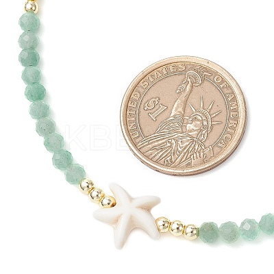 Summer Beach Natural Green Aventurine Round Beaded Necklaces NJEW-JN05262-05-1