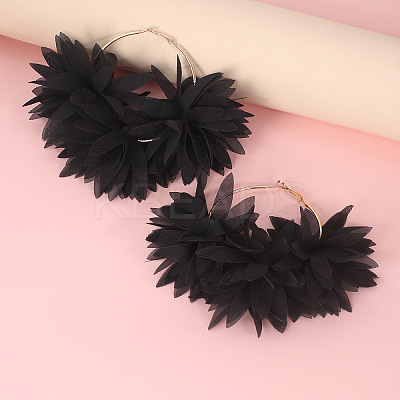 Alloy Cloth Hoop Earrings FS-WGC8145-04-1