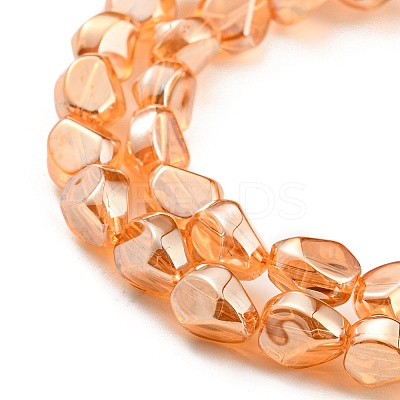 Pearl Luster Plated Electroplate Transparent Glass Beads Strands EGLA-G037-04A-PL03-1