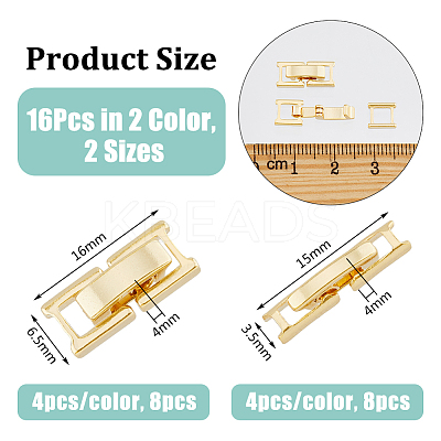 16Pcs 4 Styles Eco-Friendly Brass Watch Band Clasps KK-DC0003-97-1