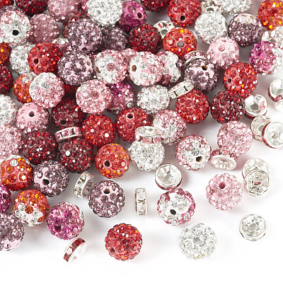 Valentine's Day DIY Polymer Clay Rhinestone & Glass Rhinestone Beads Findings Kits DIY-BT0001-65-1
