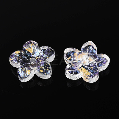 Baking Paint Transparent Glass Beads DGLA-N014-08-1
