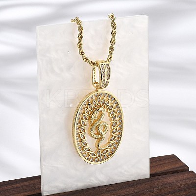 Brass Cubic Zirconia Pendant Necklaces for Women NJEW-U034-02B-G-1