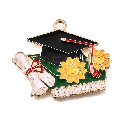 Alloy Enamel Pendants ENAM-D302-02KCG-04A-1