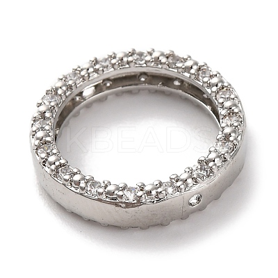 Rack Plating Brass with Cubic Zirconia Bead Frame KK-S406-09B-P-1