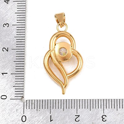 316 Surgical Stainless Steel Micro Pave Clear Cubic Zirconia Pendants STAS-A137-02C-G-1