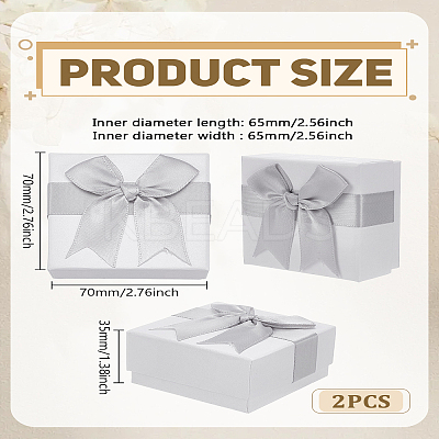 2Pcs Square Cardboard Paper Jewelry Set Storage Boxes CON-LP0001-91-1