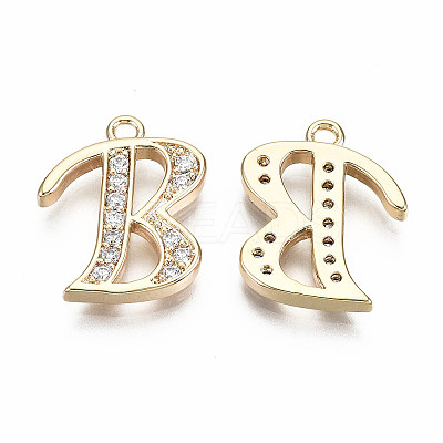 Brass Micro Pave Clear Cubic Zirconia Pendants LS-KK-S360-053B-NF-1