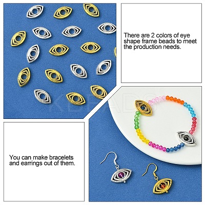 30Pcs 2 Colors Tibetan Style Alloy Bead Frame TIBE-YW0001-63-1