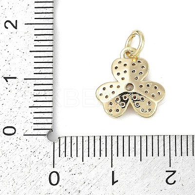 Rack Plating Brass Micro Pave Cubic Zirconia Pendants KK-H509-23G-01-1