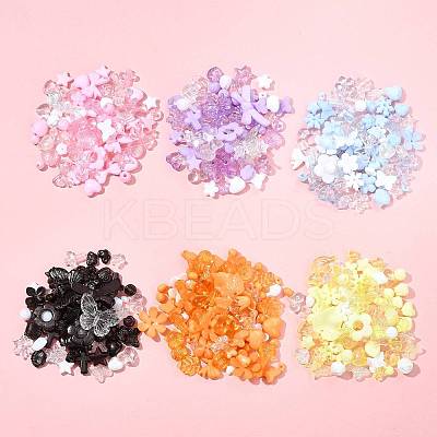 450Pcs 6 Colors Transparent & Opaque Acrylic Beads TACR-FS0001-67-1