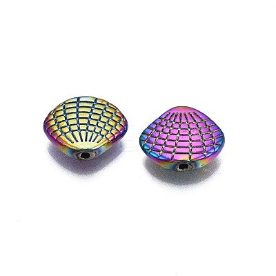 Rack Plating Rainbow Color Alloy Beads PALLOY-S180-364-1