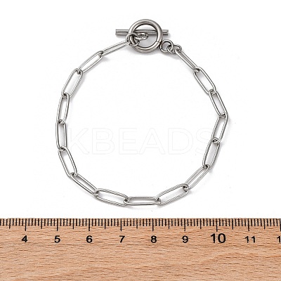 Tarnish Resistant 304 Stainless Steel Paperclip Chain Bracelets BJEW-JB04967-1