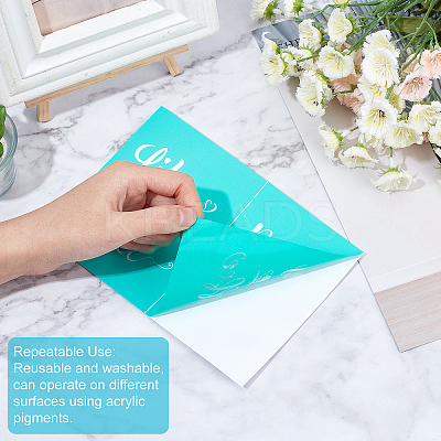 1 Sheet Letter Pattern Self-Adhesive Silk Screen Printing Stencil DIY-GF0004-03-1