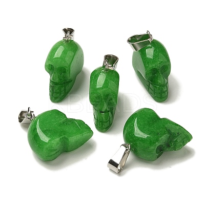 Dyed Natural White Jade Pendants G-Z067-02P-14-1