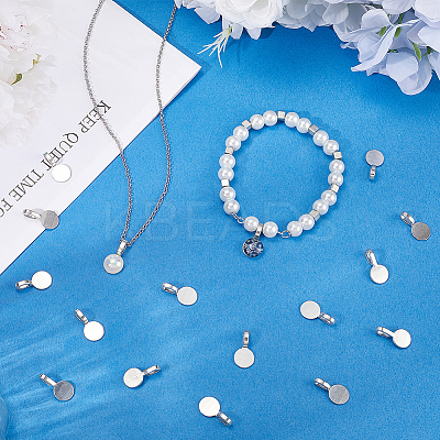 120Pcs Alloy Glue On Flat Pad Pendant Bails FIND-SP0001-88P-1