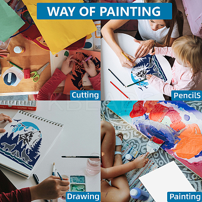 1Pc PET Hollow Out Drawing Painting Stencils DIY-MA0005-57-1