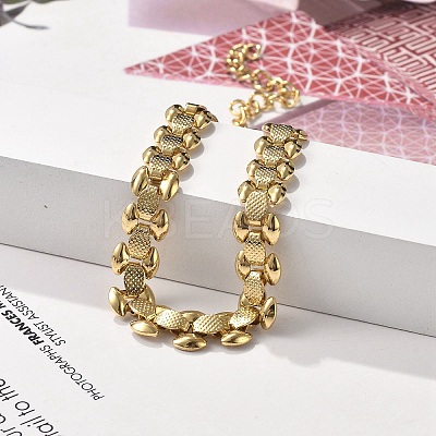 304 Stainless Steel Oval Link Bracelets for Women BJEW-F488-19G-1