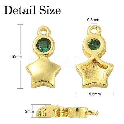 30Pcs Brass Micro Pave Cubic Zirconia Pendants ZIRC-CJ0001-17-1