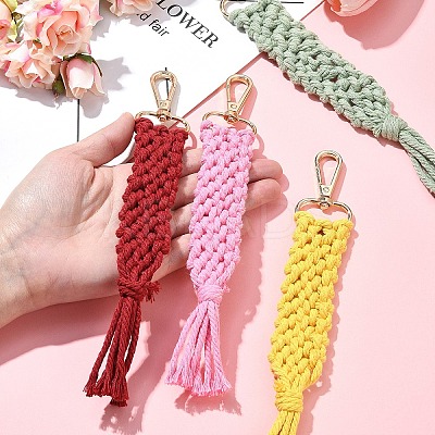 Hand-woven Cotton Pendant Decoration HJEW-YW00039-01-1