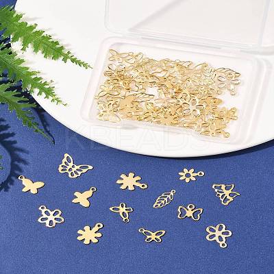 60Pcs 10 Styles 304 & 201 Stainless Steel Charms STAS-FS0001-93-1