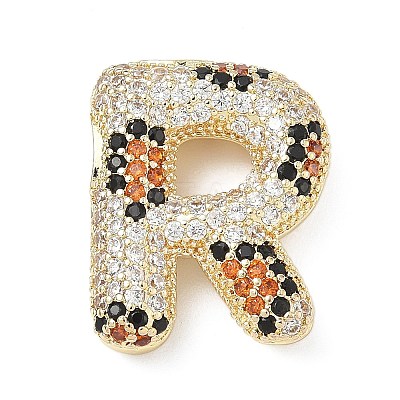 Brass Micro Pave Cubic Zirconia Pendants KK-Z108-02G-R-1
