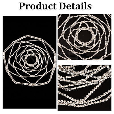 Rhinestone Mesh Headpiece Cap AJEW-WH0413-82C-1