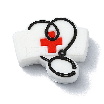 Medical Treatment Theme Stethoscope Silicone Beads SIL-G010-02B-1