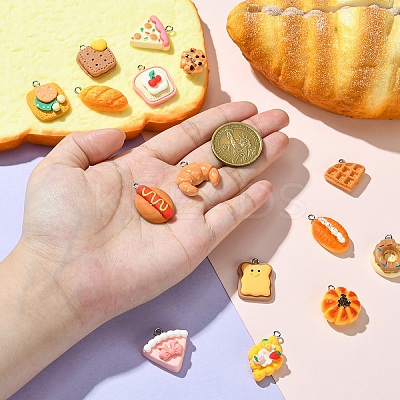 15Pcs 15 Styles Opaque Resin Pendants FIND-YW0005-78-1