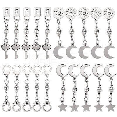 20 Sets 4 Style Round Brass Magnetic Clasps FIND-SZ0001-94-1