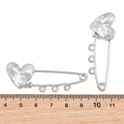 Radiant Heart 304 Stainless Steel Safety Pins Brooch Findings SA-CBA098D-15C-P03-1