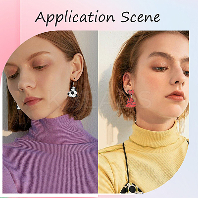 Sport Ball Theme Heart Wood Dangle Earrings DIY Making Kit DIY-SC0024-94-1