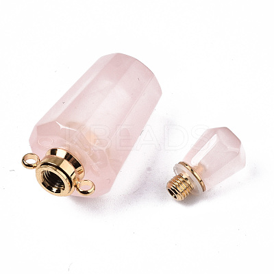 Faceted Natural Rose Quartz Pendants G-T131-14G-1