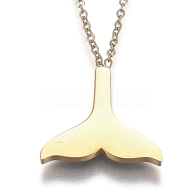304 Stainless Steel Pendant Necklaces NJEW-H207-05G-1