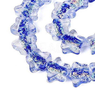 Handmade Foil Glass Beads Strands FOIL-Q002-07A-1