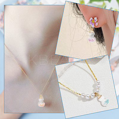 48Pcs 6 Colors Luminous Glass Pendants GLAA-AR0001-39-1
