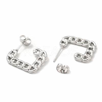 Non-Tarnish 304 Stainless Steel Chain Shape Stud Earrings EJEW-F283-03P-1