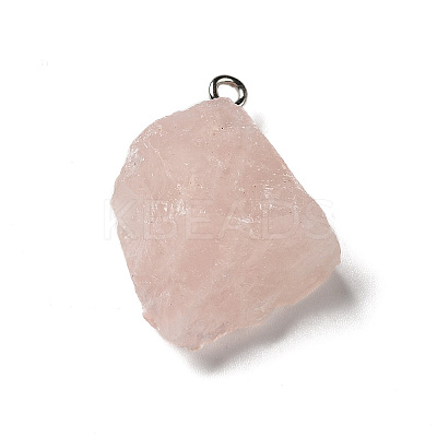 Raw Rough Natural Rose Quartz Pendants G-A028-01D-1