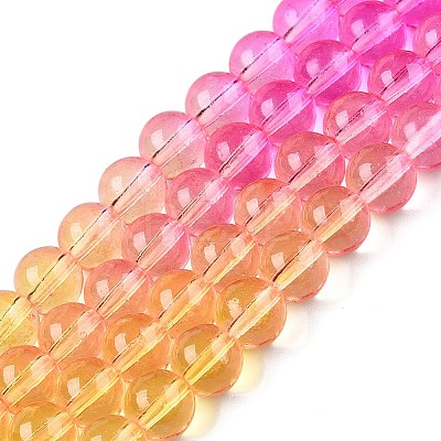 Baking Paint Transparent Glass Beads DGLA-M001-8mm-05-1