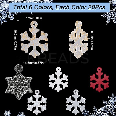 120Pcs 6 Colors Transparent Resin Pendants FIND-SC0010-13-1