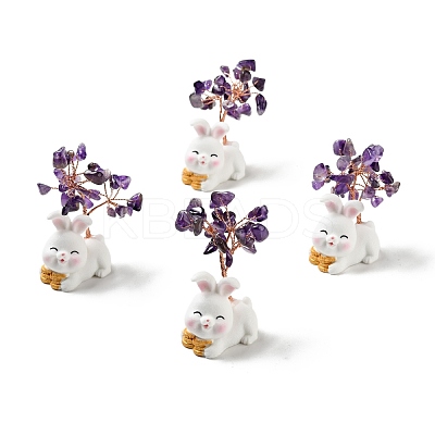 Natural Gemstone Tree Display Decorations DJEW-E007-01RC-1