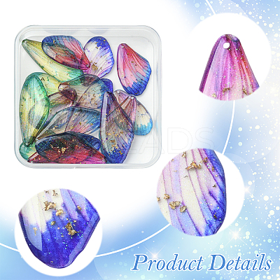 4 Sets Epoxy Resin Pendants RESI-CJ0005-18-1